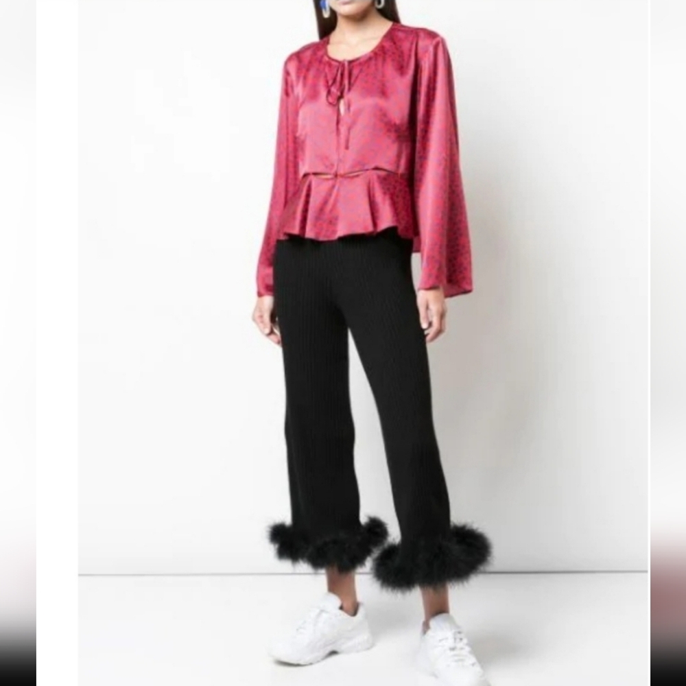 Opening Ceremony Red and Blue Silk Blouse
